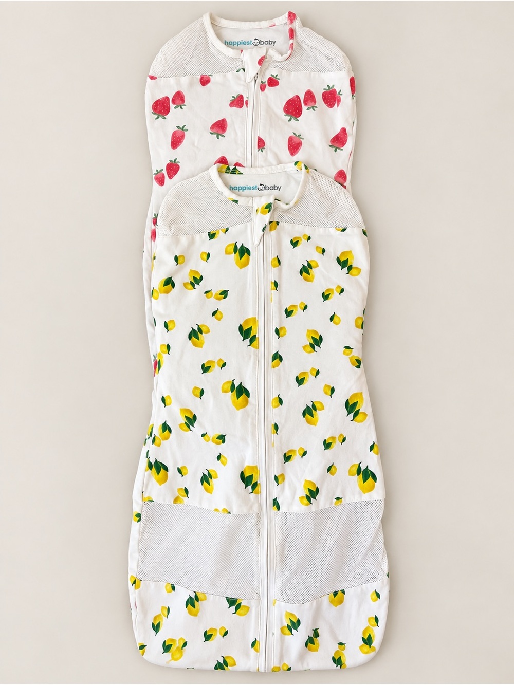 Kids White and Yellow Lemon Print Sleep Sack - 2-Pack
